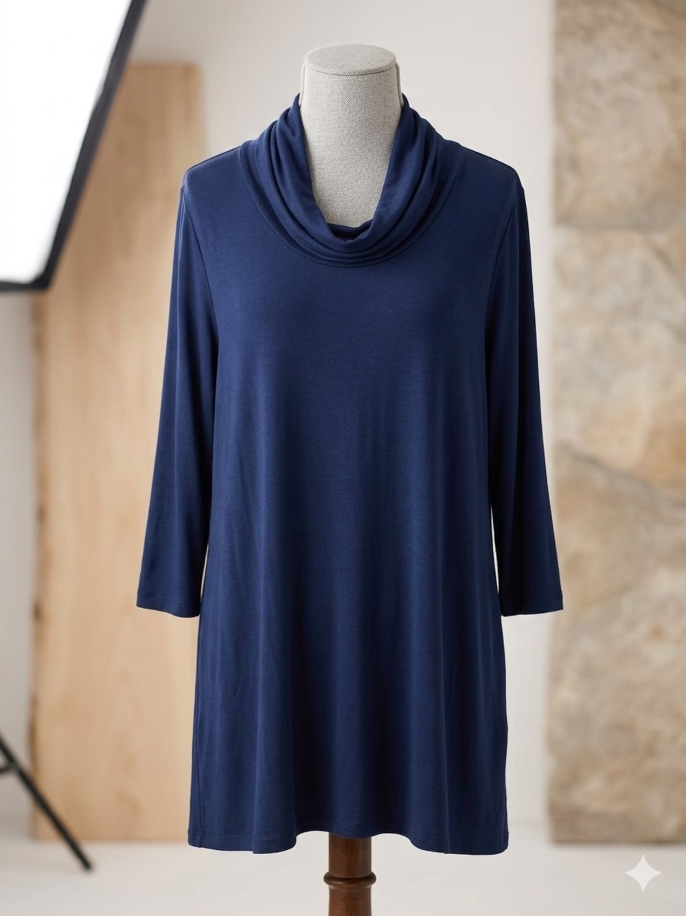 J.Jill Women's Navy Cowl Neck Long Sleeve Sweater